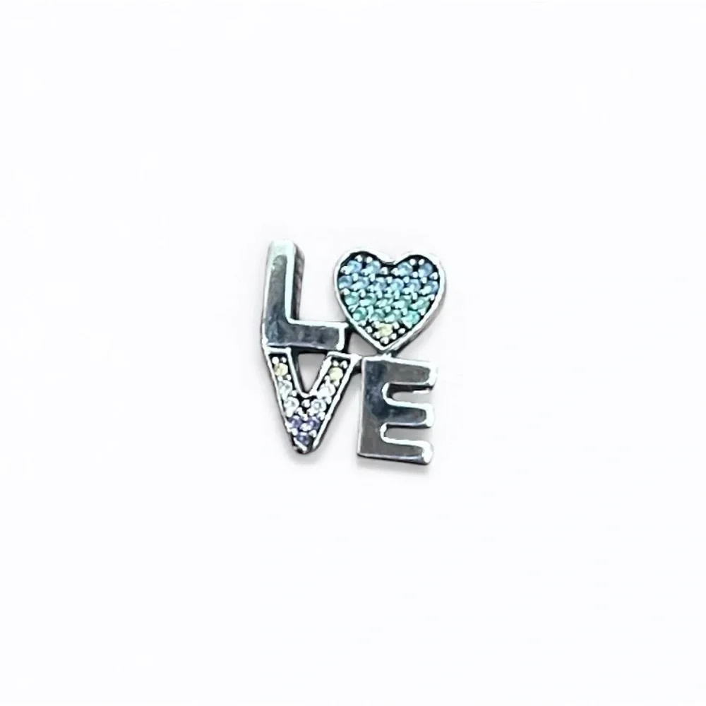Pandora Rainbow Sparkle LOVE Charm - Picture 3 of 5